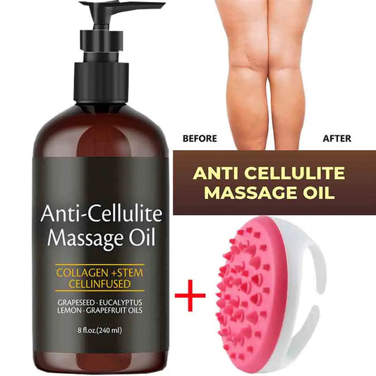 Velure Cellulite Massage Oil Infused with Collagen and Stem Cell Skin Tightening Moisturizing Body Essential Oil