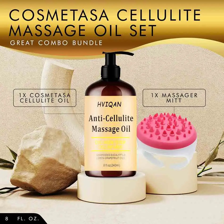 Velure Cellulite Massage Oil Infused with Collagen and Stem Cell Skin Tightening Moisturizing Body Essential Oil